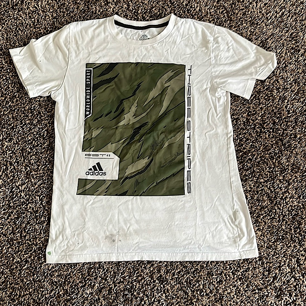 Adidas | Camouflage And White Tee
